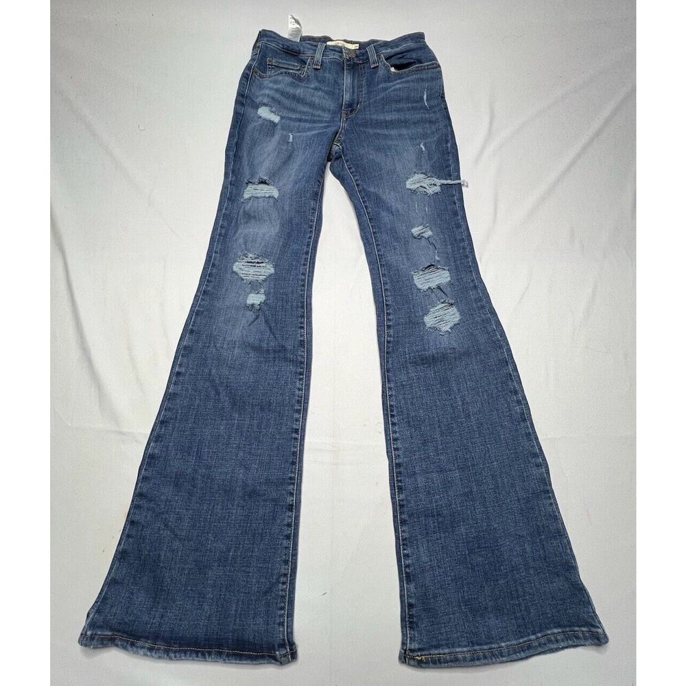Levi's 726 Women's Distressed Flare Leg Blue Denim Jeans - 28x31.5*